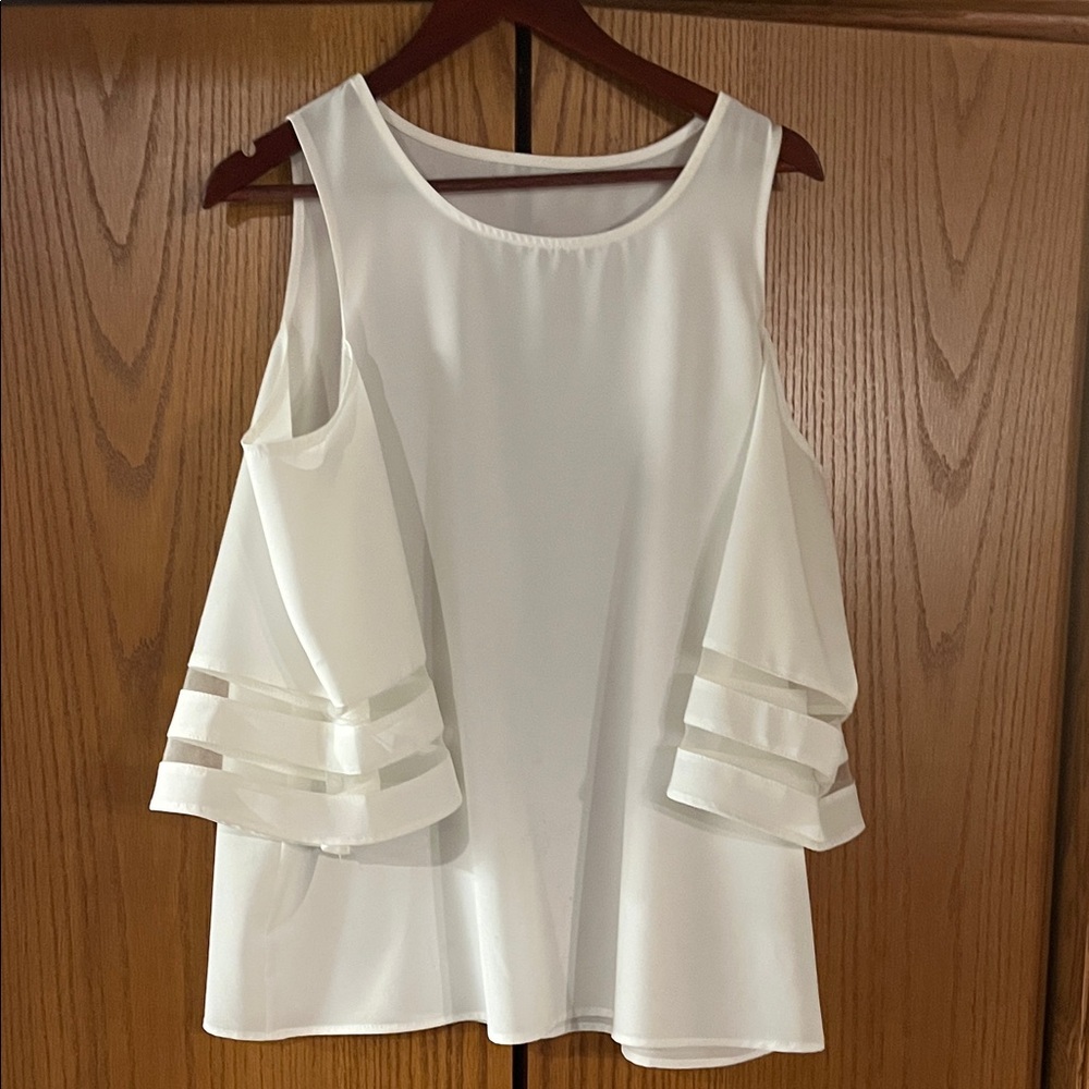 Chic White Cold Shoulder Blouse